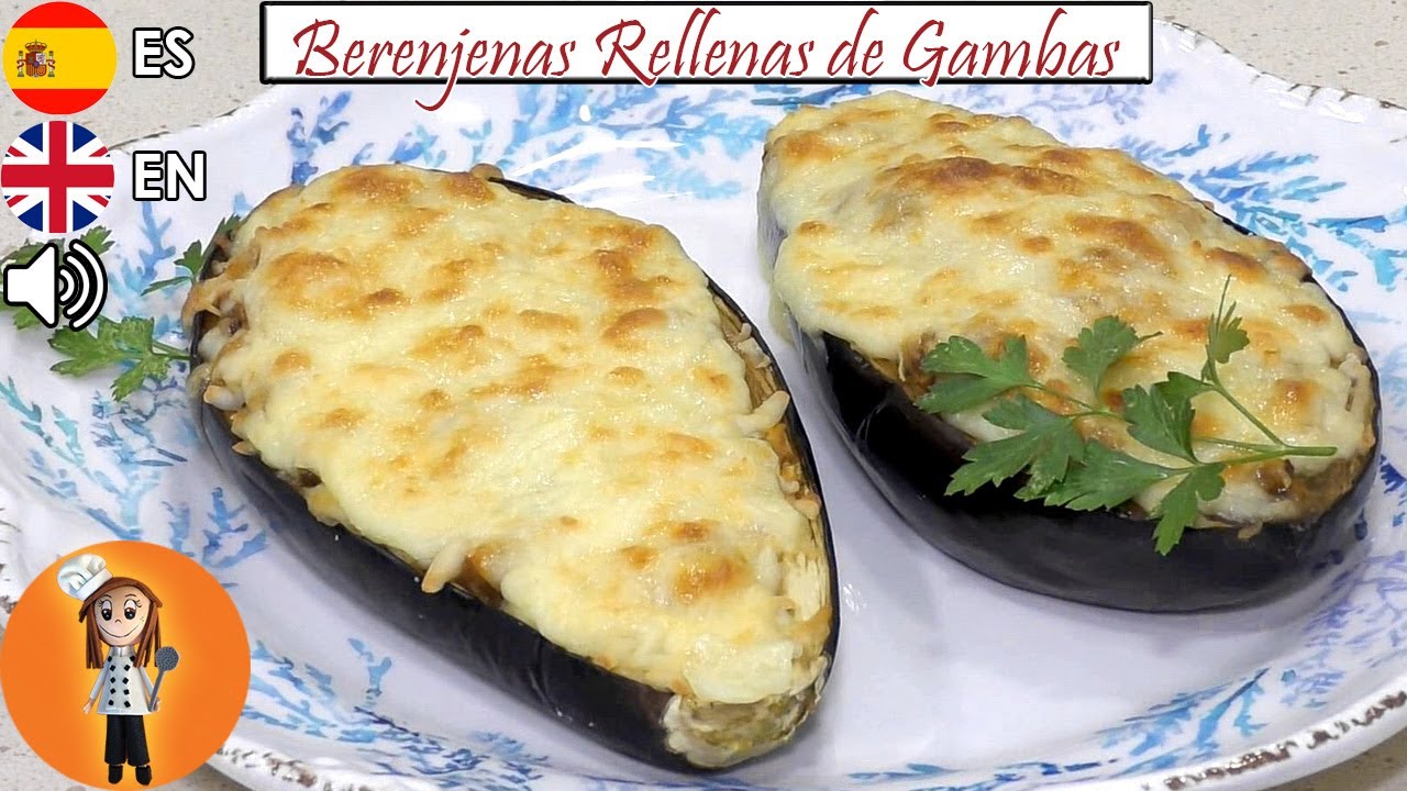 berenjenas rellenas de gambas y bechamel