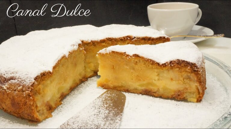 bizcocho de manzana y crema pastelera
