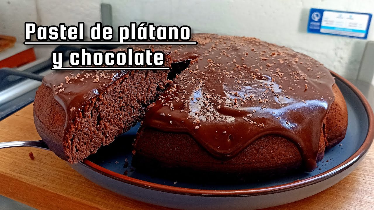 bizcocho de plátano y chocolate saludable