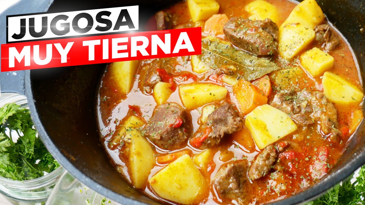 carne guisada con patatas y guisantes