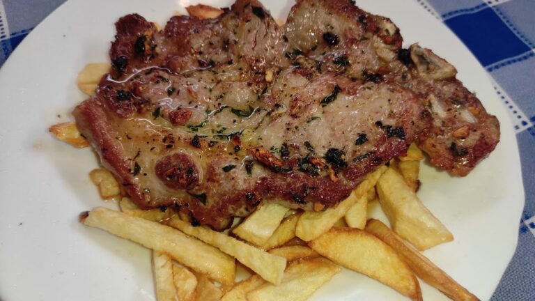 chuleta de aguja a la plancha