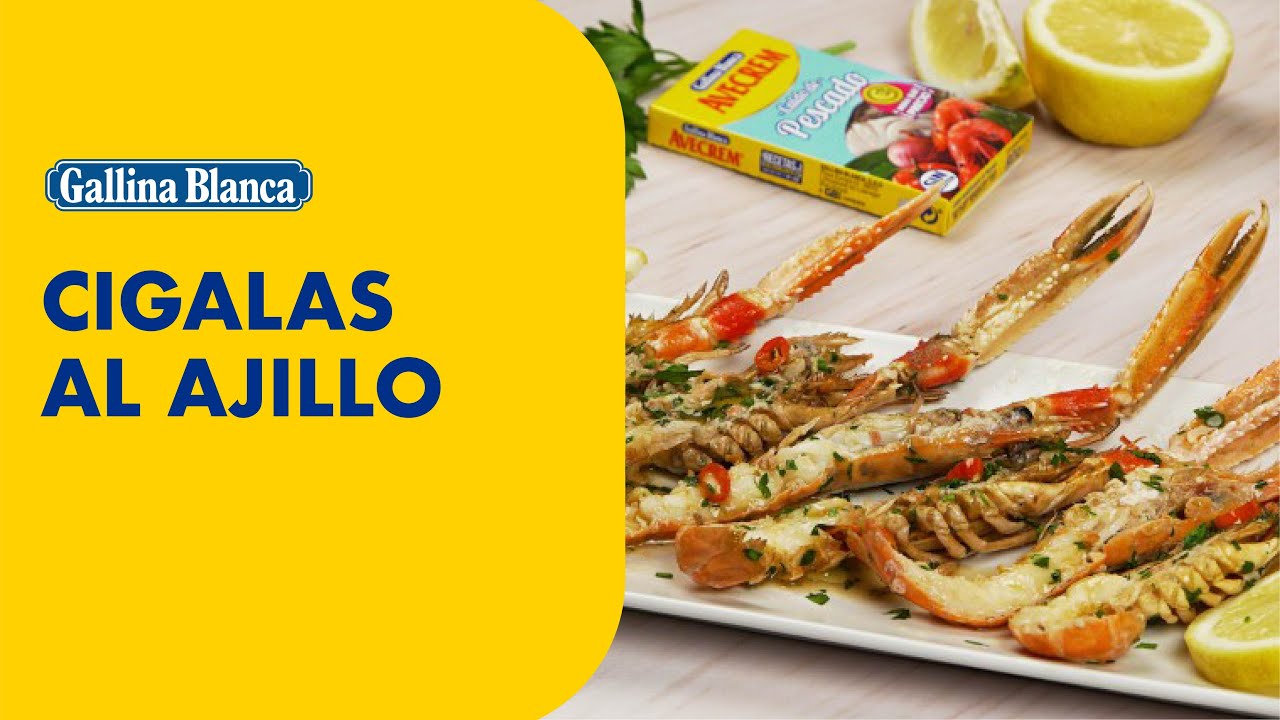 cigalas al ajillo con vino blanco