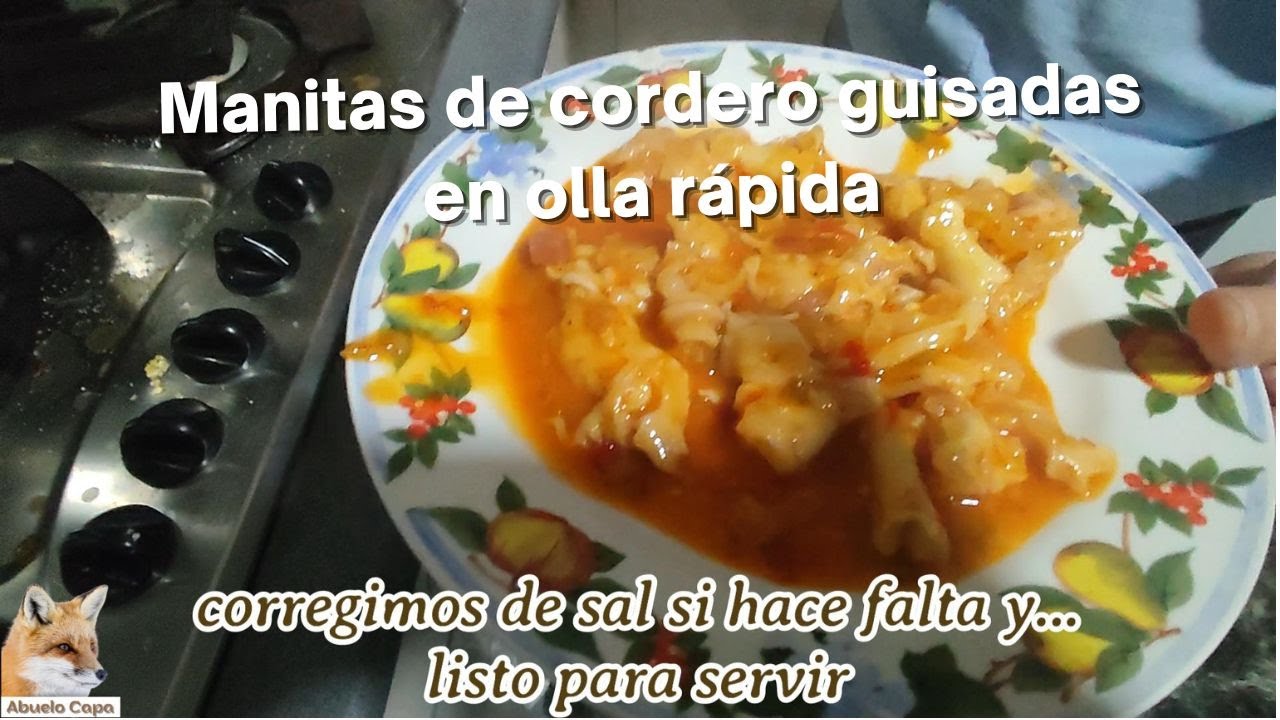 cocer manitas de cordero en olla rápida