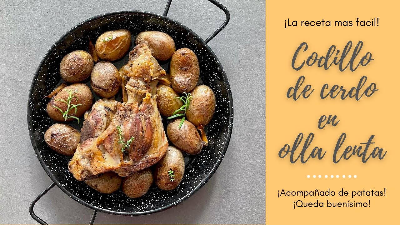 codillo de cerdo en olla de cocción lenta