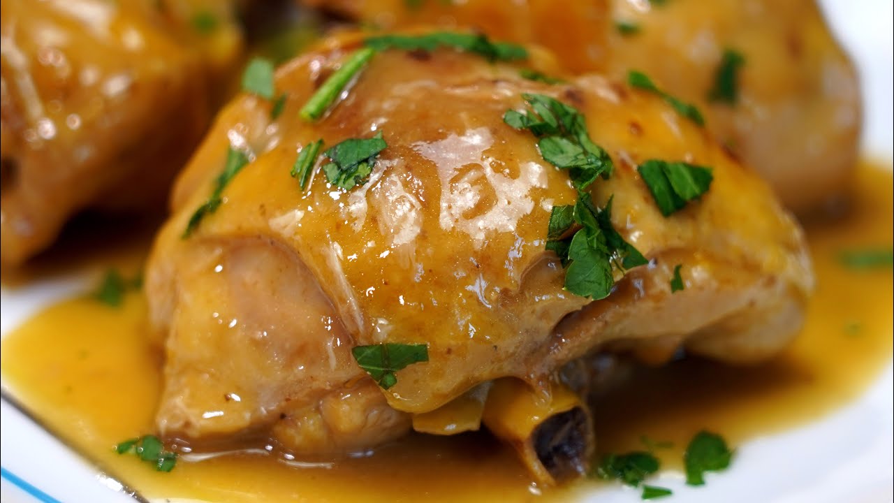 contramuslos de pollo al vino blanco