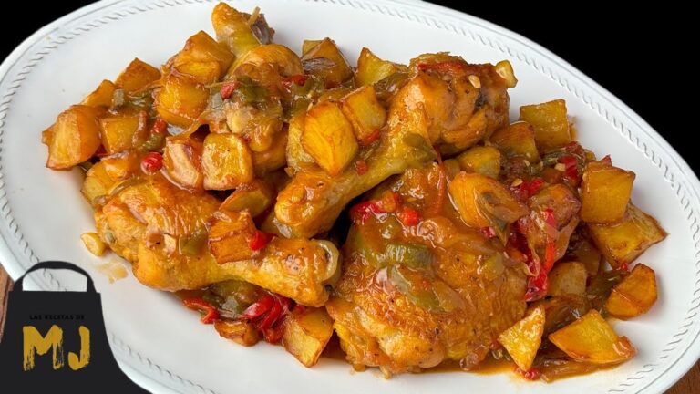 contramuslos de pollo en salsa con patatas