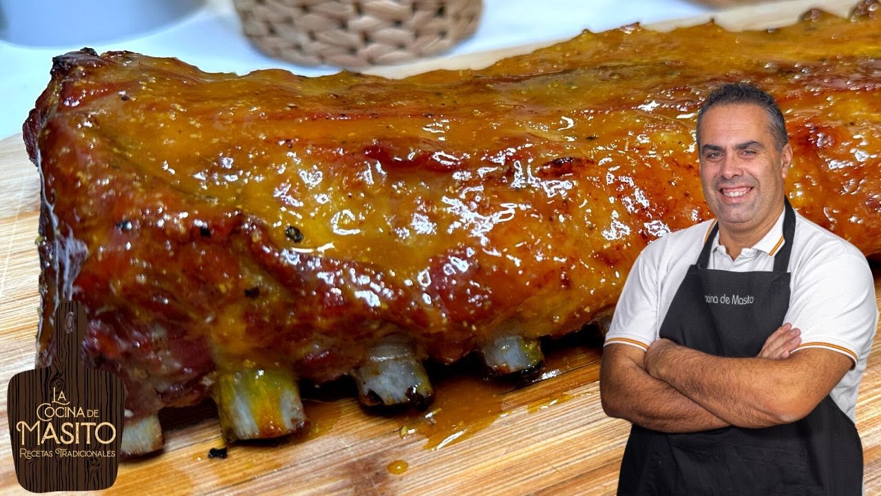 costillas al horno con miel mostaza y barbacoa