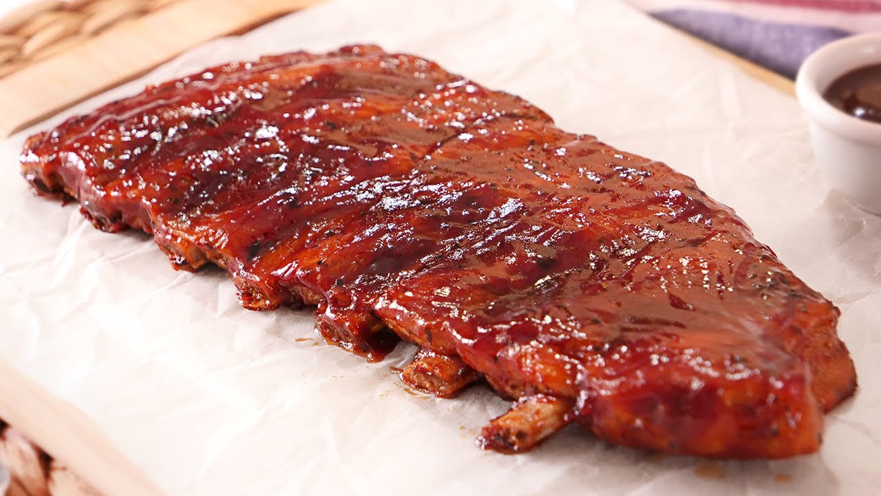 costillas con salsa barbacoa de bote