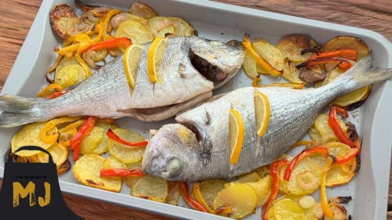 doradas al horno con verduras y patatas