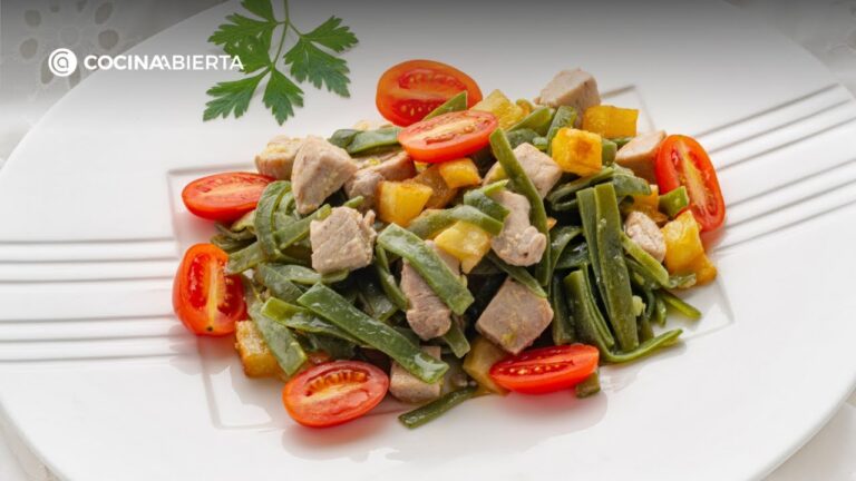 ensalada de judías verdes y atún