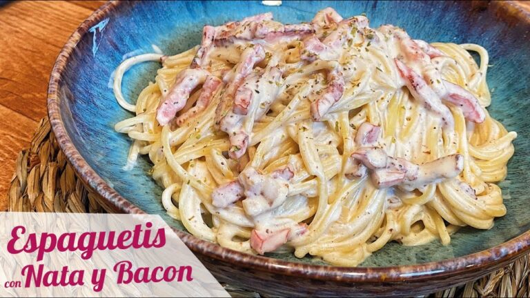 espaguetis con nata y bacon arguiñano