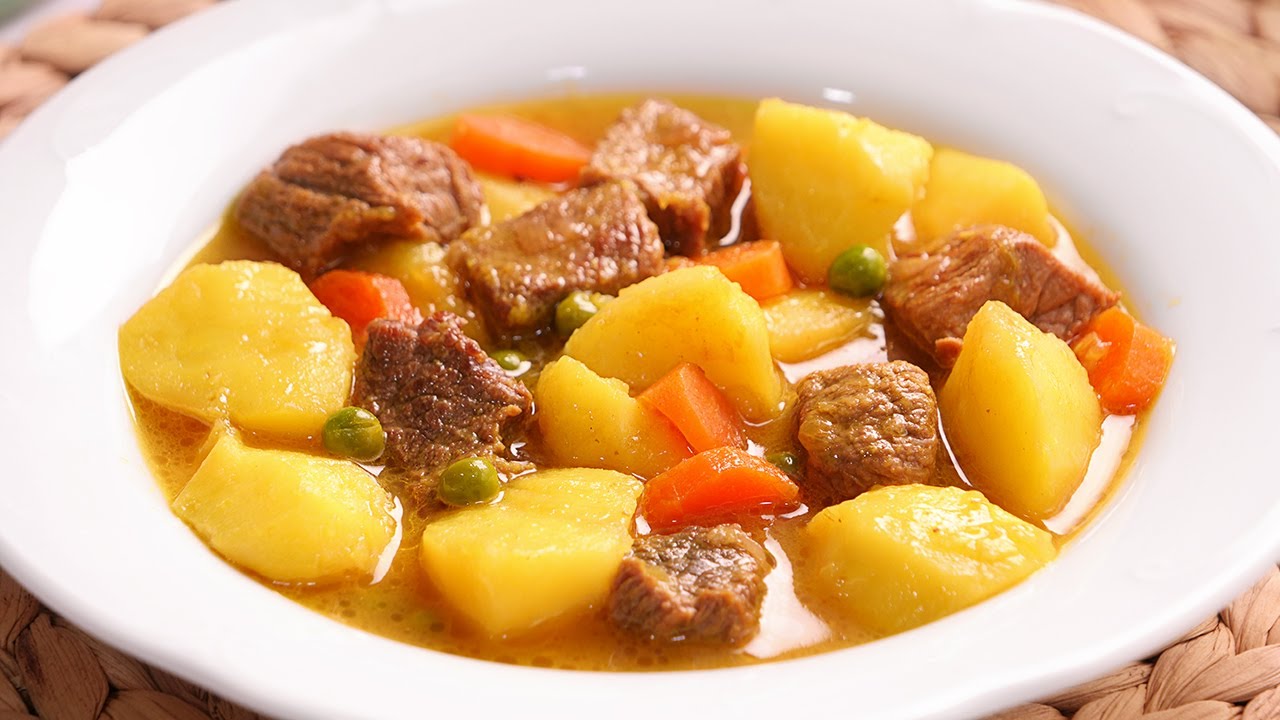 estofado de ternera con patatas y vino blanco