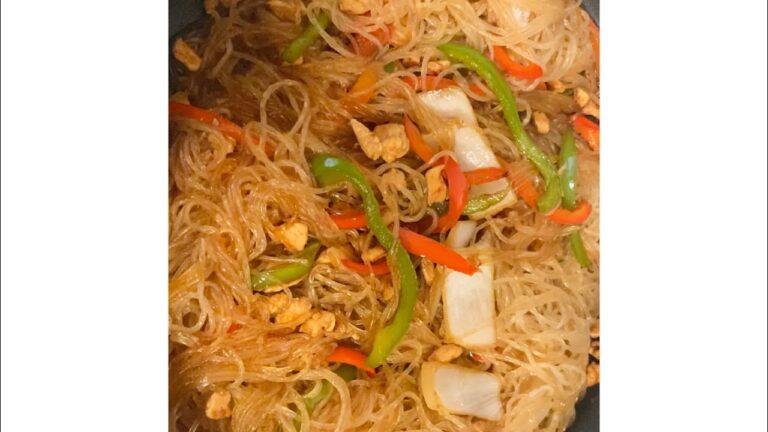 fideos orientales de guisantes y habas de mungo