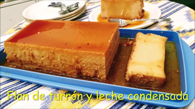 flan de leche condensada y turron