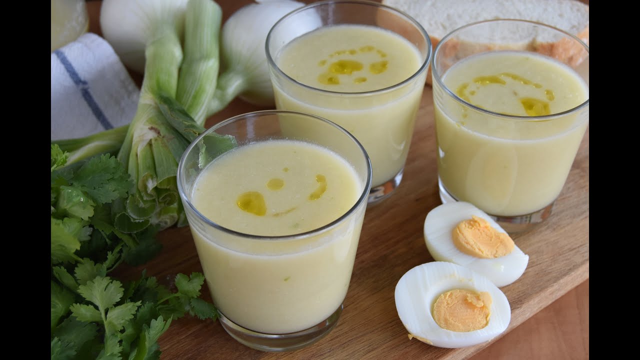 gazpacho de espárragos verdes con vino blanco