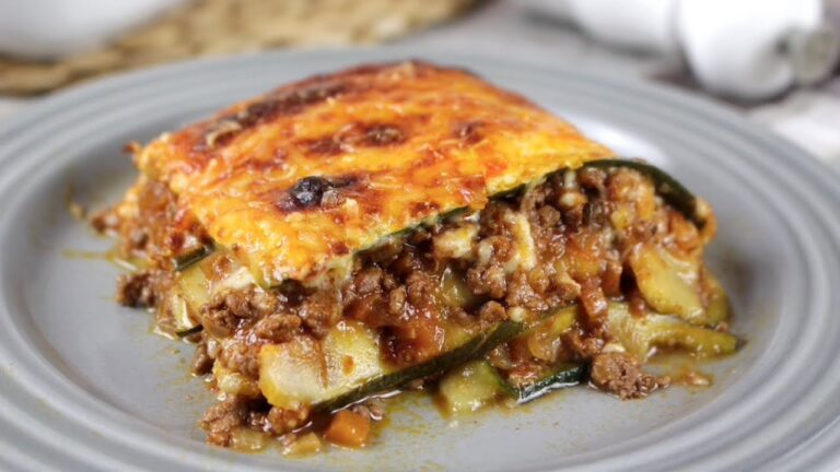lasaña de calabacín y champiñones sin pasta