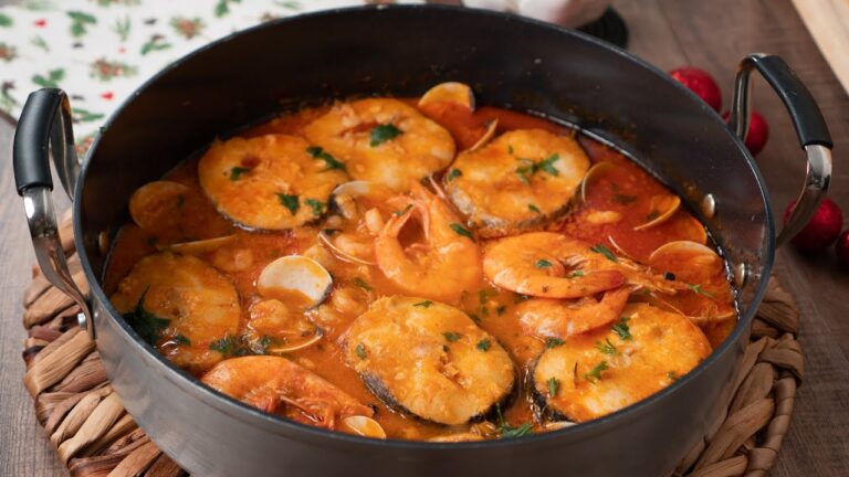 merluza al horno con almejas a la marinera