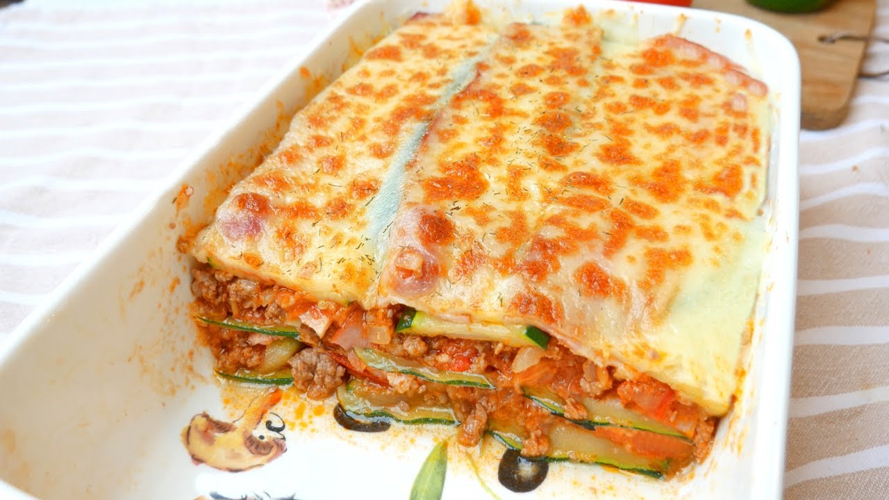 pastel de calabacín y carne picada