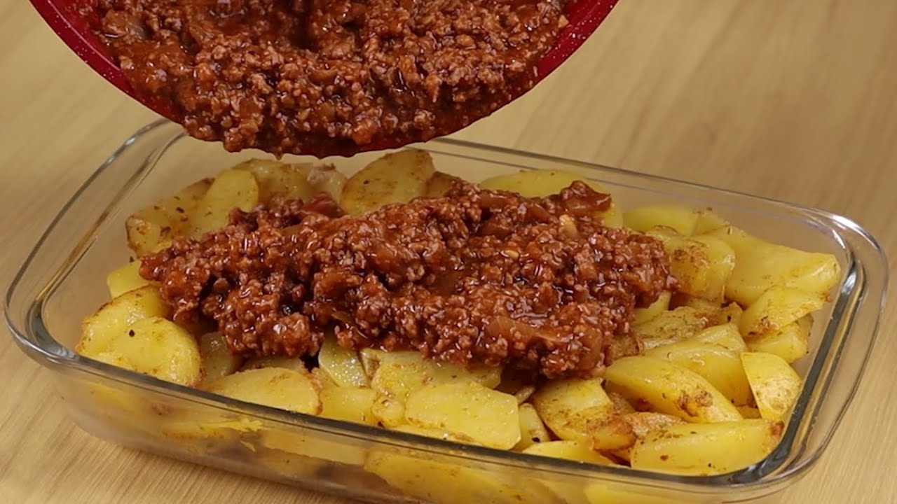 patatas al horno con carne picada y queso