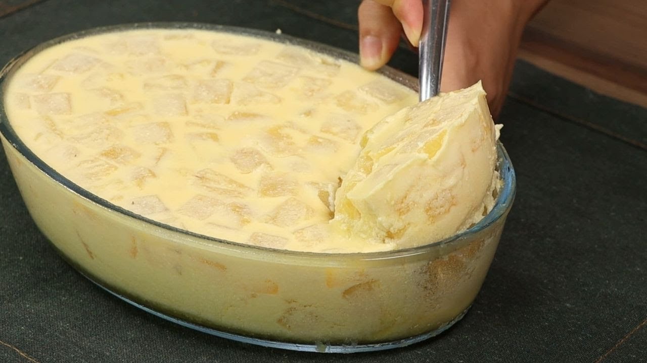 postre de piña y leche condensada
