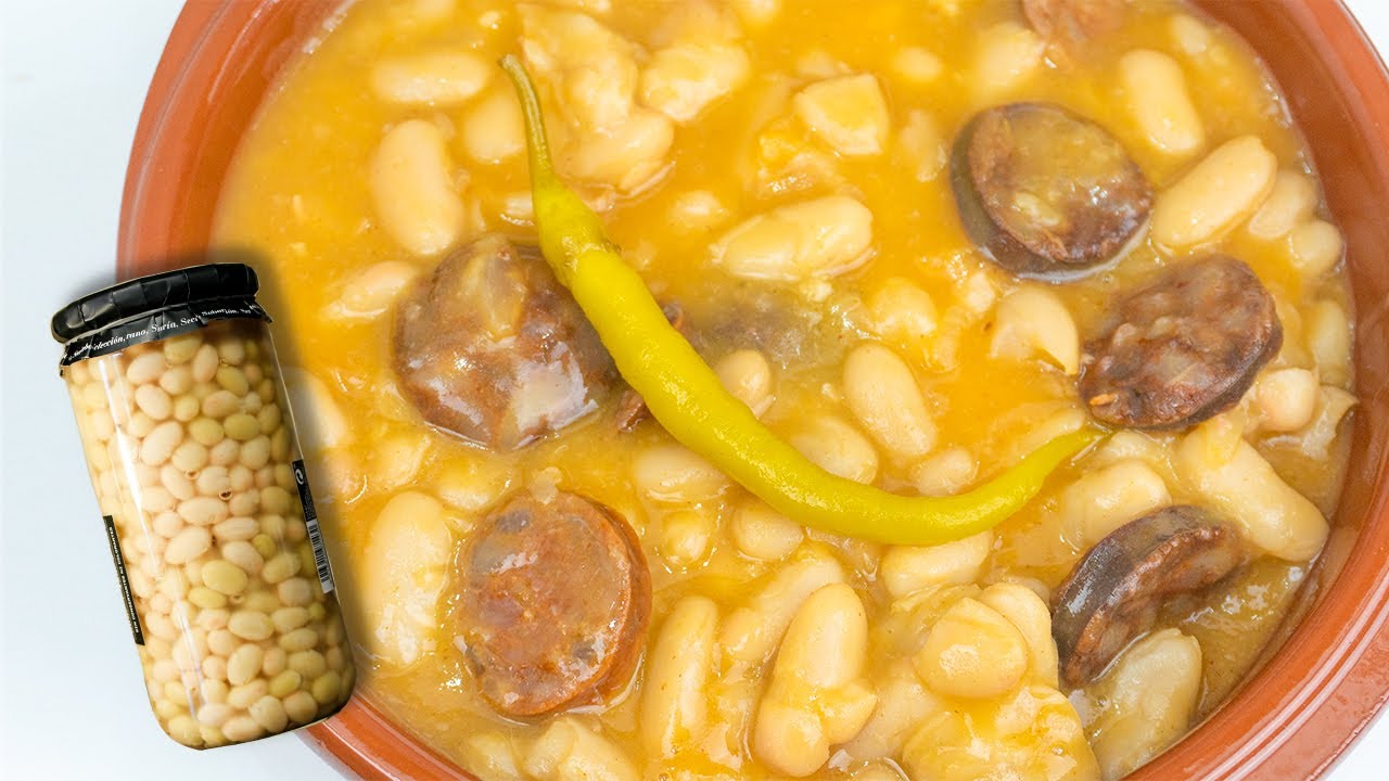 receta judías blancas de bote con chorizo y morcilla