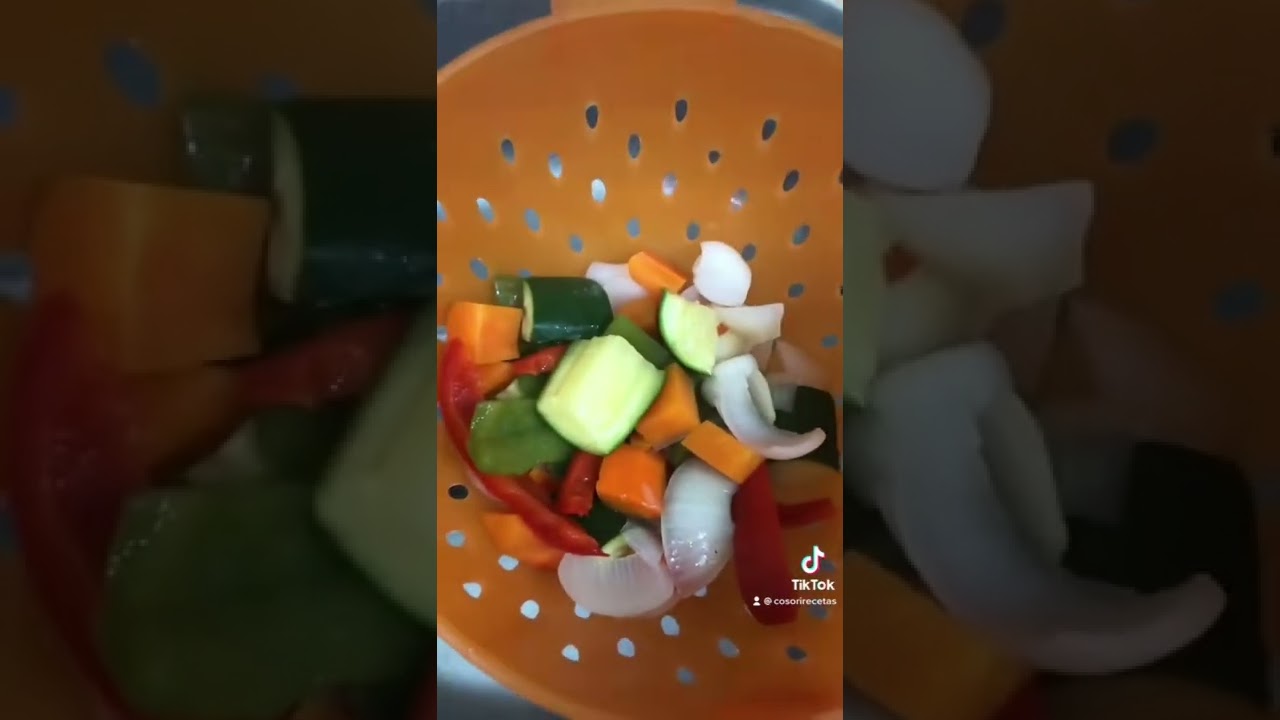 salmón con verduras en freidora de aire