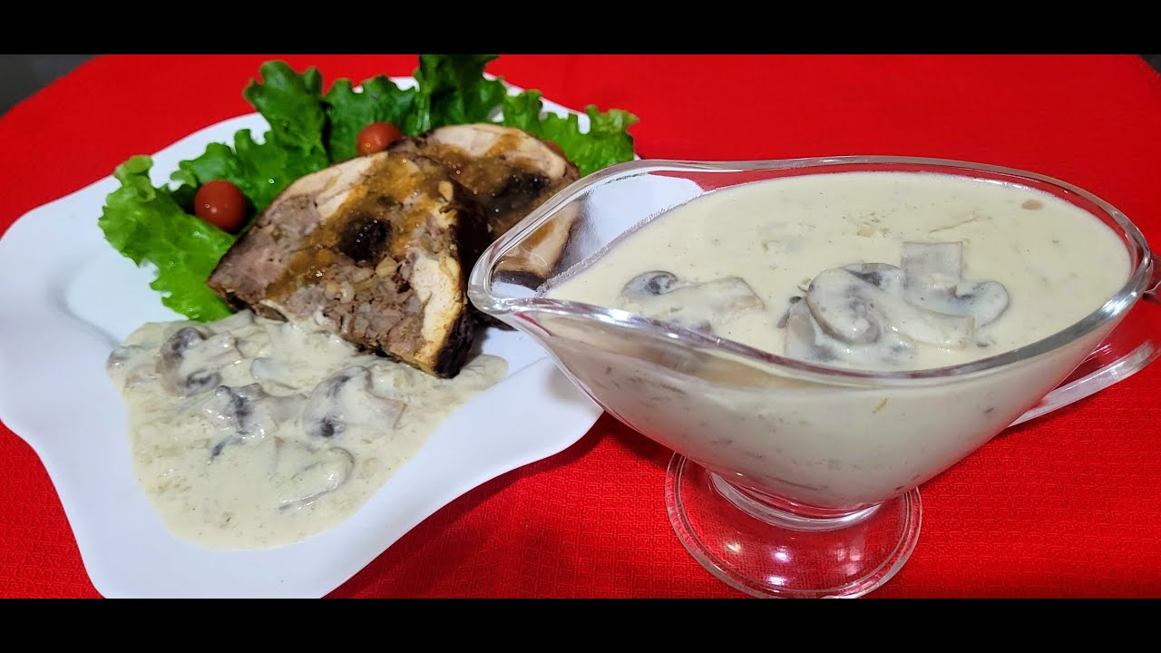 salsa de champiñones con leche evaporada