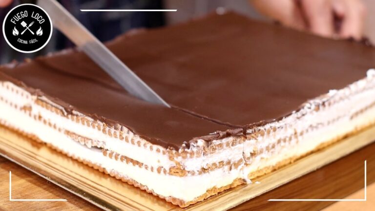 tarta de galletas con nata y leche condensada