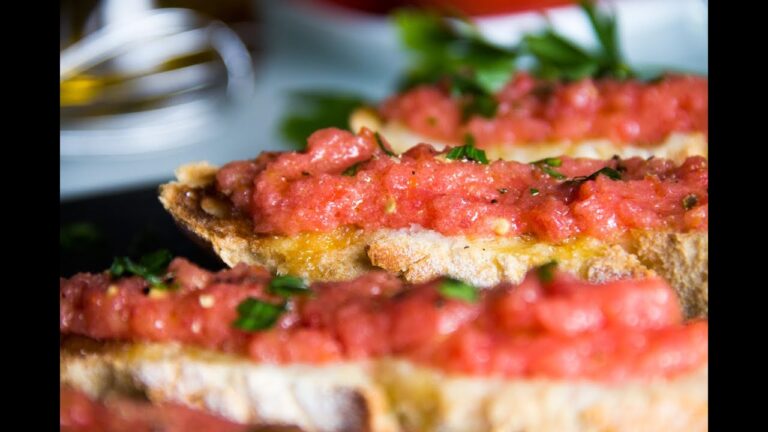 tostada con tomate y jamon serrano